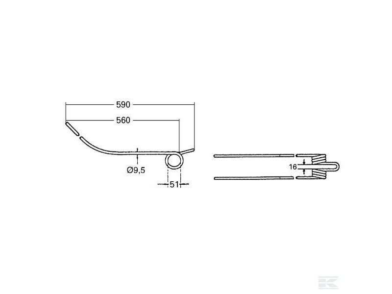 Kuhn Rotary Rake Tine - Series GA