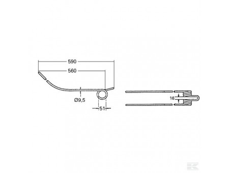 Kuhn Rotary Rake Tine - Series GA