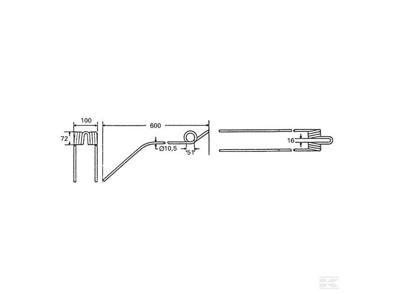 Kuhn Rotary Rake Tine - Series GA