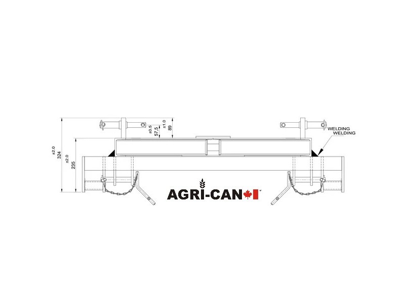 Adapter 3-point hitch to ALO