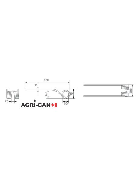 Dent de faneur pour Kverneland / Taarup / Vicon / Pöttinger / Deutz-Fahr / Kubota