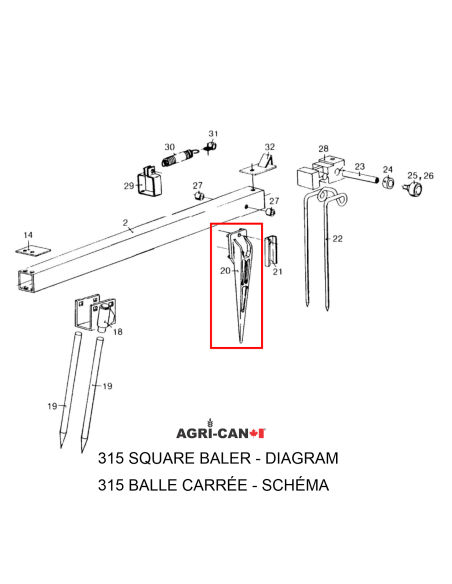 Baler Feeder Bar Tine for New Holland and Case IH