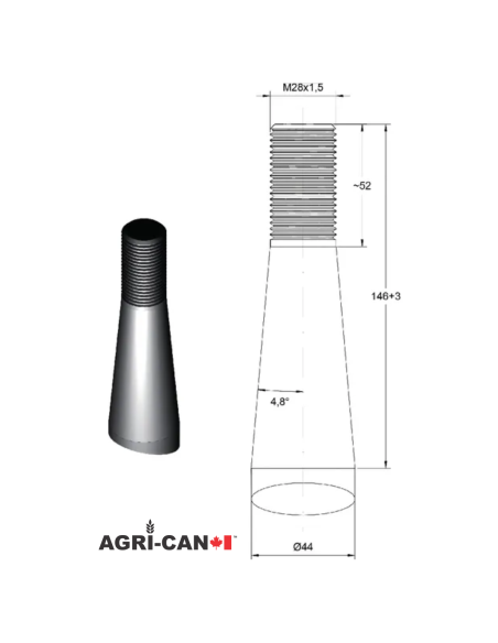32'' (820mm) Front Loader Tine - Straight - Kverneland Conus II