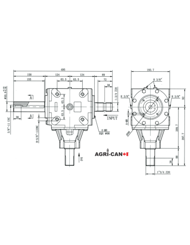 Réducteur (Gearbox) T279A pour Normand et...
