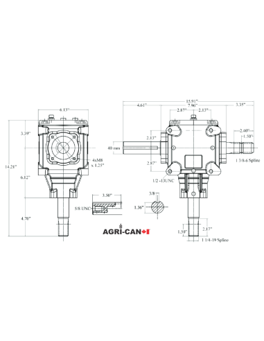 Réducteur (Gearbox) T27D - 40mm - 540 RPM