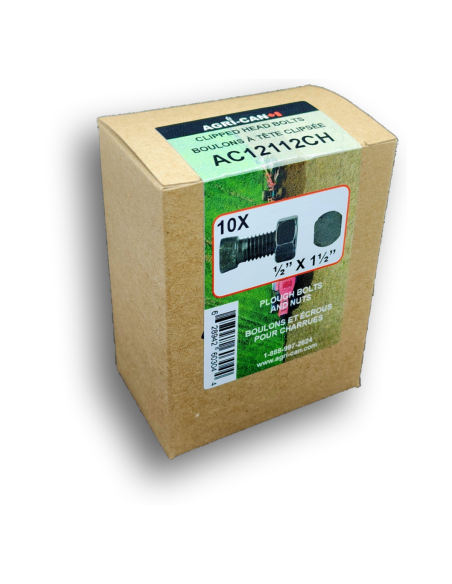 ½'' X 1½'' - Boulons à tête clipsée avec écrous (Pqt de 10)