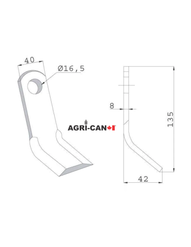 Couteau articulé pour Kuhn, Nobili, Orsi, Vogel...