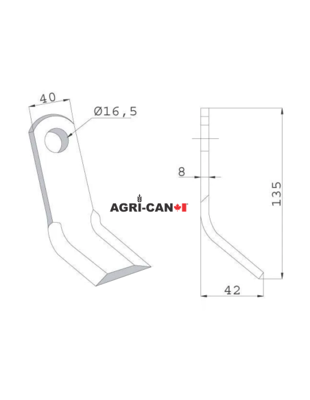 Couteau articulé pour Kuhn, Nobili, Orsi, Vogel & Noot, Ferri Zampini - Pièce originale Kuhn™