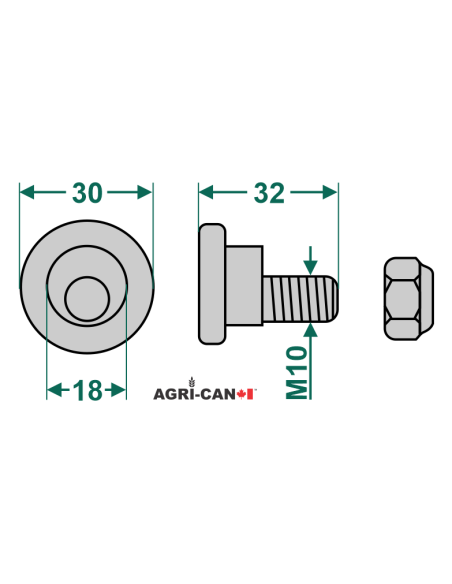 Kit de 10 boulons et écrous pour faucheuse à disques Deutz-Fahr, Gehl, John Deere et Vicon