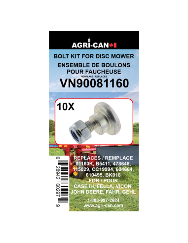 Kit de 10 boulons et écrous pour faucheuse à...