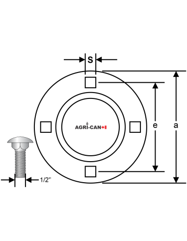 PF210 - Pressed Steel 4-Bolt Flangette