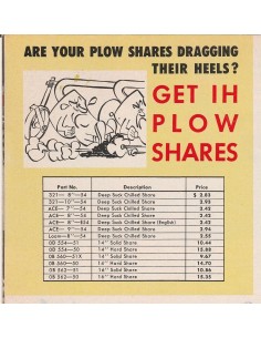 Pointe de fonte pour charrue International Harvester (IH) 2