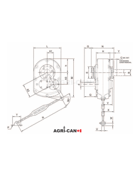 SMR Shaft Mount Gear Speed Reducer 15:1 - Size 4