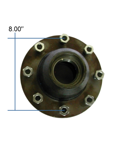 Moyeu complet 8 trous - 8000lbs Agricole