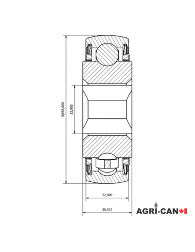 Disc Harrow Square Bore Bearing - 1-1/4''