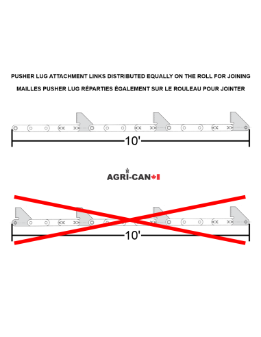 81X Pusher Lug Premium Conveyor Chain - 10ft...