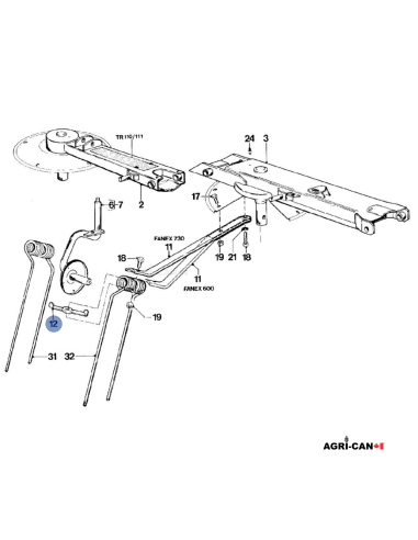 Tedder Tine fastener - OEM Vicon® PZ