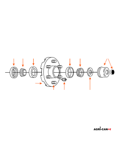 Moyeu complet 6 goujons - 6000lbs 2