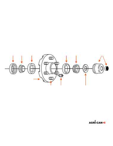 Complete Hub 6 Studs - 6000lbs