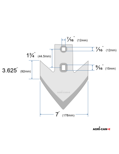 Pointe universelle 7'' pour herse 2