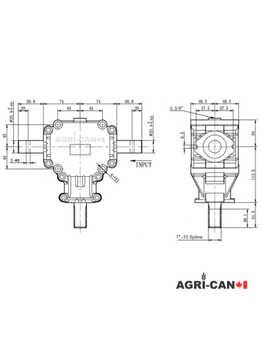 Aluminum Gearbox - Ratio 1.5:1
