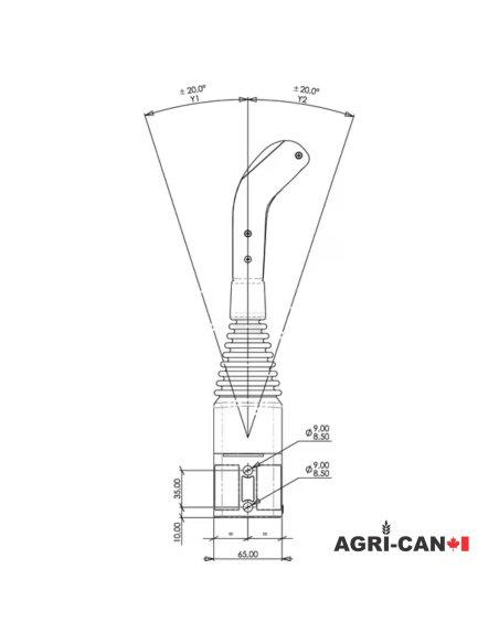 Poignée universelle pour manette (Joystick) - M14x1.5