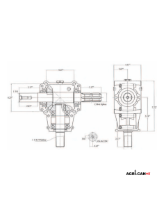 Aluminum Gearbox T281C - Ratio 1:1 2