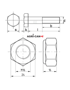 Boulons et écrous - M16 X 90mm - 5/pqt 2