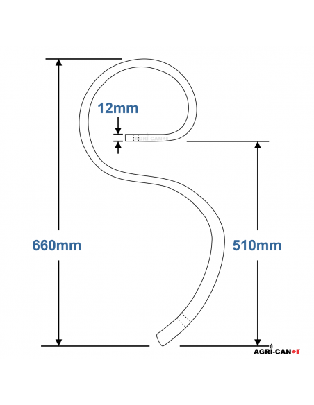 Dent en S pour vibro 45 x 12 x 660
