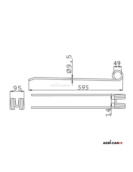 Claas Rotary Rake Tine - Series Liner - 955.710.0