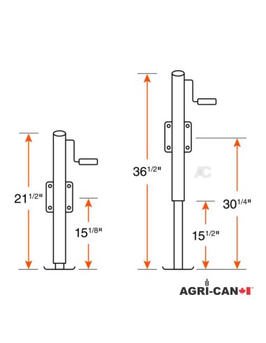 15" Swivel Jack Sidewind Handle - 2000 Lbs