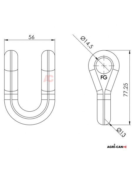 Manille droite pour fléaux – Kuhn et Bomford Turner