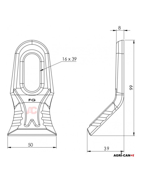 Millenium™ Universal Flail Blade for Kuhn, Bomford, Turner, McConnel and others - 10/Pack