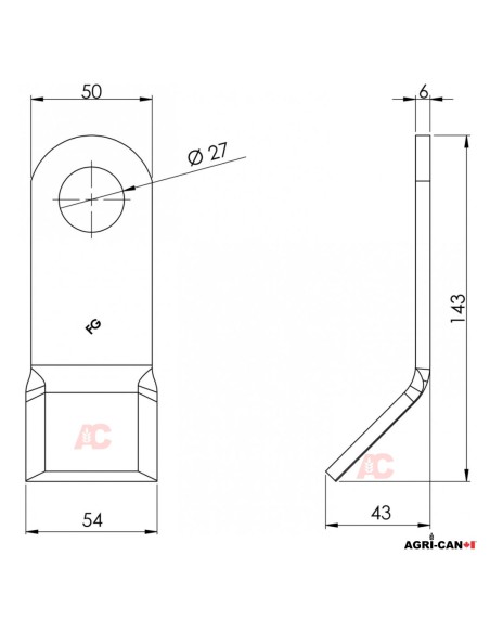 F10 Y Flail for McConnel / Bomford / Twose Flail Mowers – 7190315