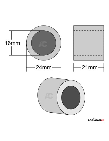 Spacer for Y-flail mounting - 21xØ16xØ24 - 6/Pack