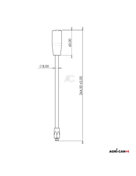 Lever  Handle and locking nut - M8 X 265 mm