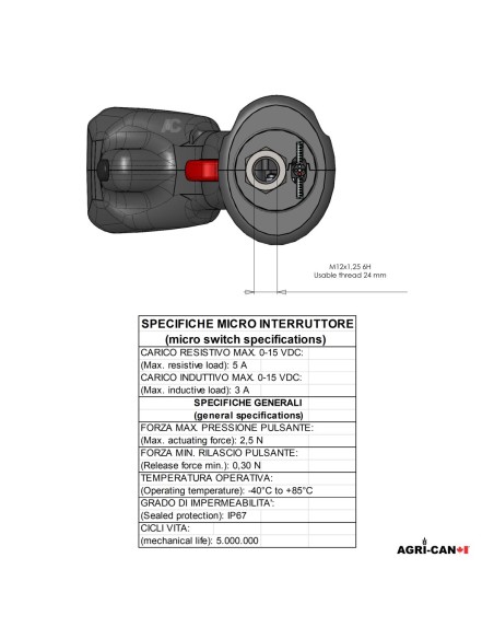 Poignée universelle pour manette (Joystick) multifonctions - M12x1.5